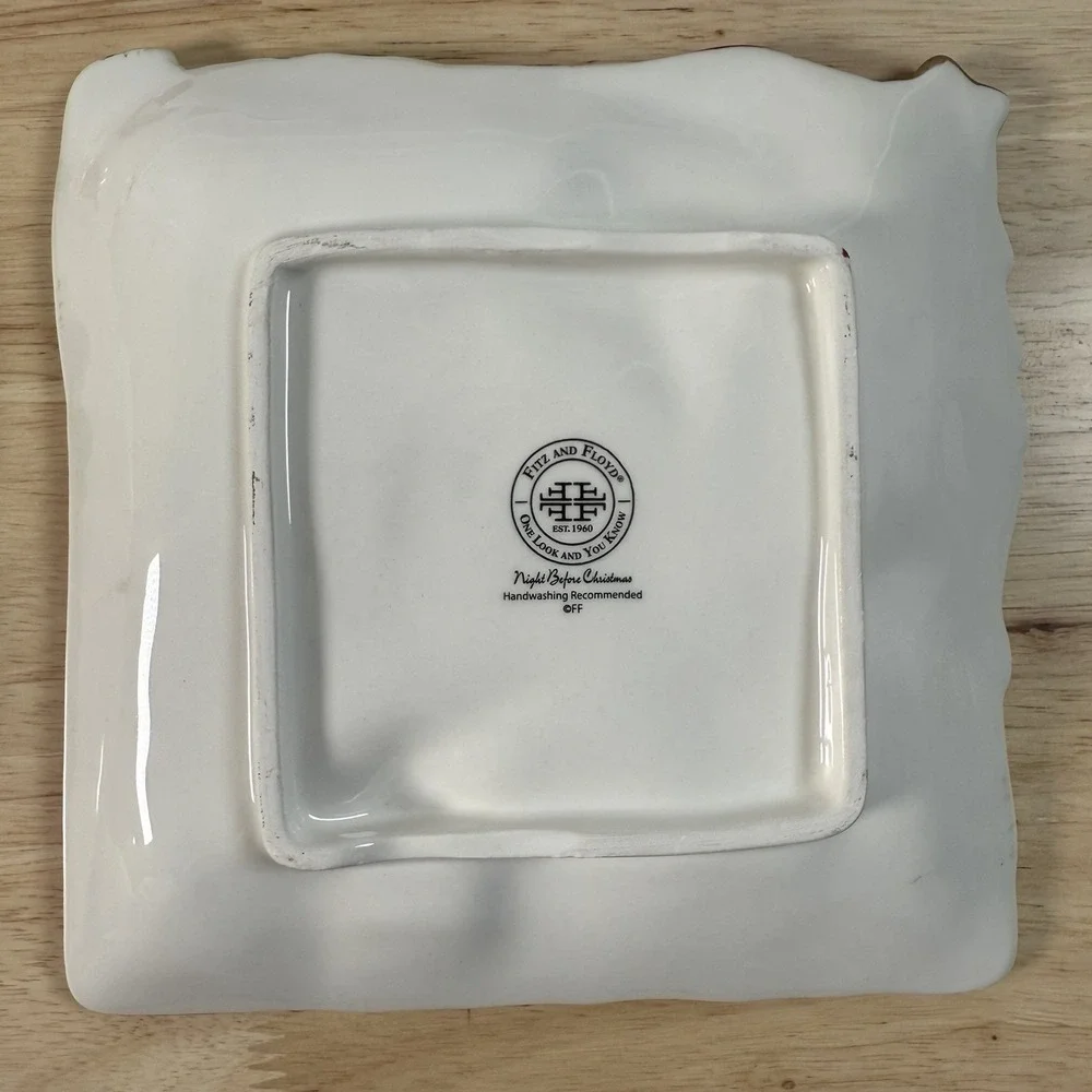 Fitz & Floyd • One Look And You Know • NIGHT BEFORE CHRISTMAS Santa Plate Set 4